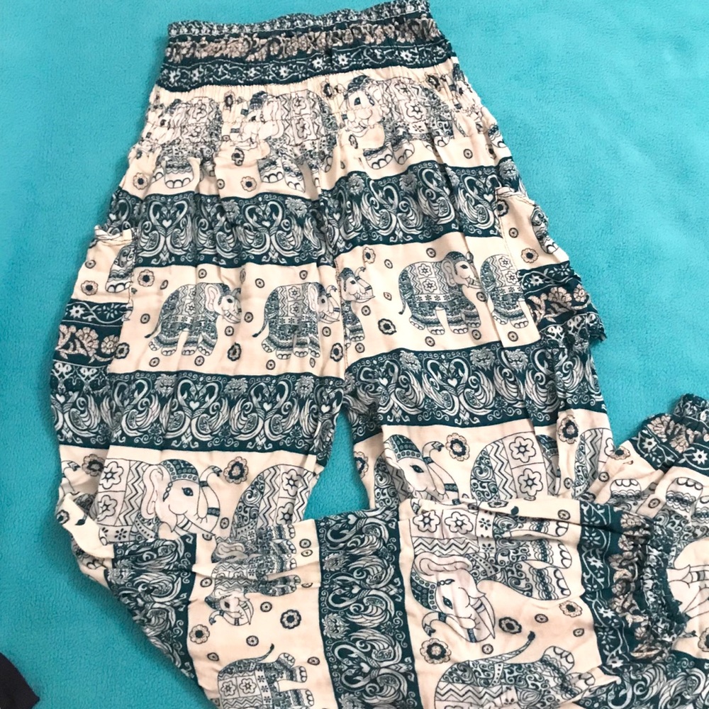 Comfy Turquoise Elephant Pants